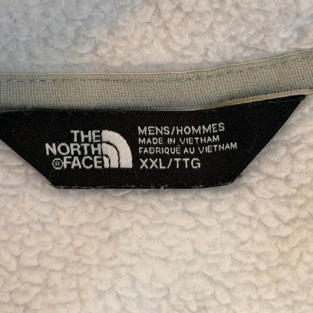 The North Face Men XXL Gray Sherpa Lined Full Zip Fleece Jacket Pockets Gorpcore